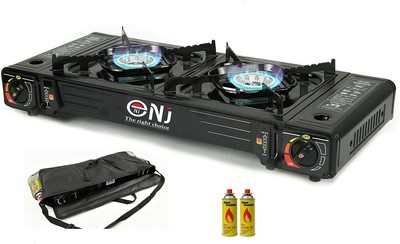 Camping 2 Burner Gas Stove Portable Double Cooker Butane BBQ Barbecue