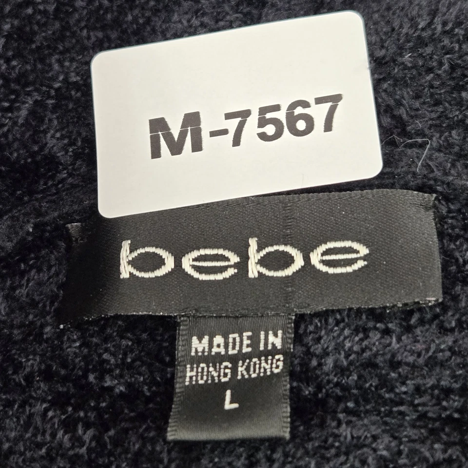 Moletom feminino Bebe vintage L preto nylon elastano recortado strass zíper - Imagem 2 de 4