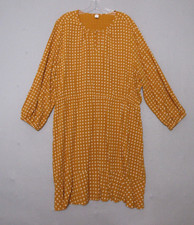 Old Navy Dress Women Plus XXL Mustard Yellow Boho Keyhole Career Office Relaxed