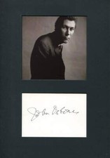 PLAYWRIGHT John Osborne autograph, signed card mounted