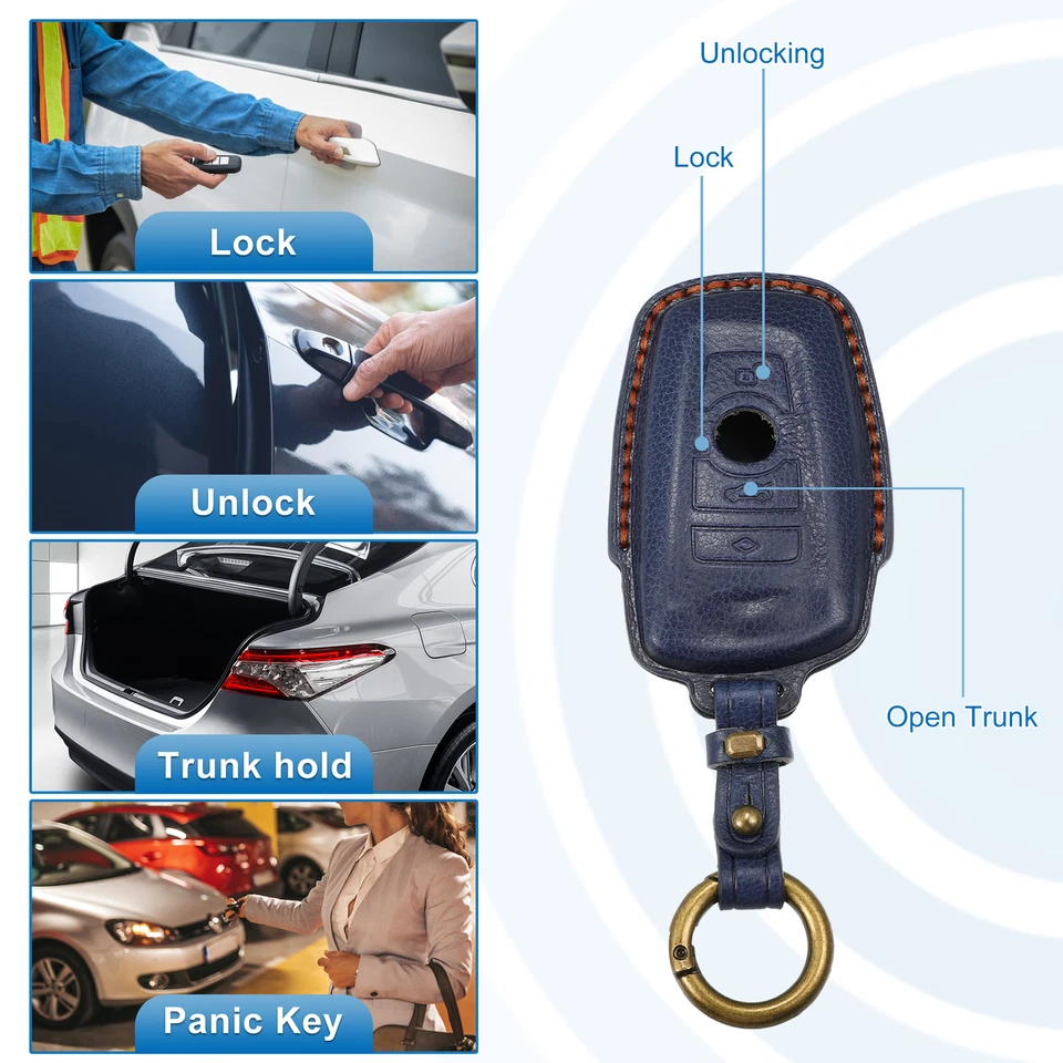 Pack (1) Funda Llavero Coche 4 Botones con Llavero para BMW 220i 2014-2019 Foto 3 de 4