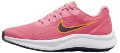 Size 4Y- Kids Nike Star Runner 3 Low Sea Coral Orange Running Comfort