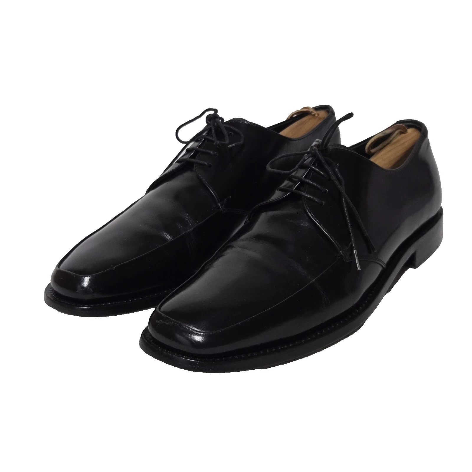 Scarpe eleganti Prada uomo pelle nera stringate made in italy misura 8 5