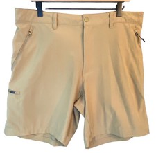 Columbia Men s Shorts 38 Beige Hiking Utility Stretch Light Weight Zip Pockets