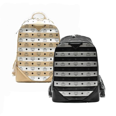 NWT MCM Spot Viseto Beige book bag Large Backpack $995 | eBay