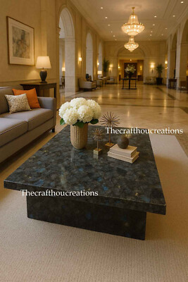Labradorite Stone Top Dining Table Kitchen Slab Luxury Bar Countertop Handmade