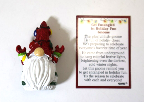 DD4 1 red Get entangled in holiday fun gnome Christmas figurine miniature Ganz   - Picture 1 of 8