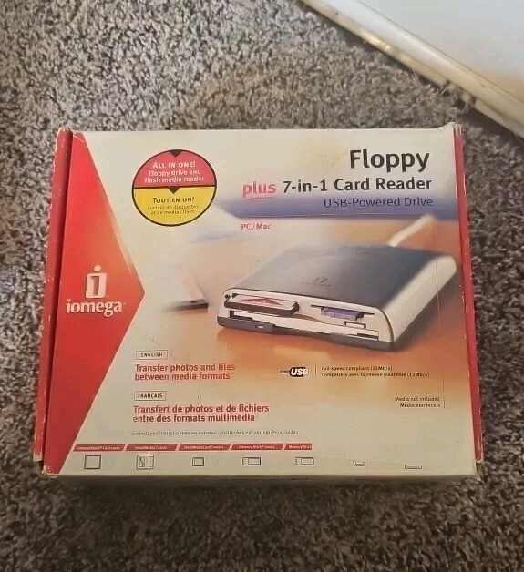 Iomega Floppy Plus 7 in 1 Card Reader USB Powered Drive iomega 2004