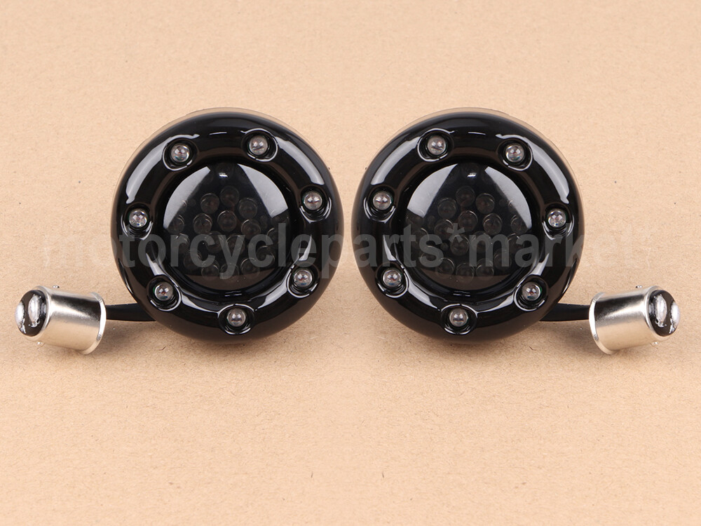 Black/Red FireRing LED Bullet Turn Signals Kit for HD Harley Touring