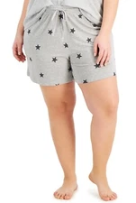 Jenni Plus Size Super Soft Printed Pajama Shorts, Grey Star, 2X, $22.50