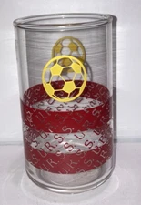 Soccer Futbol Country 5” Beer Glass-U.R.S.S. (USSR) With Color Of Flag Bands 90s