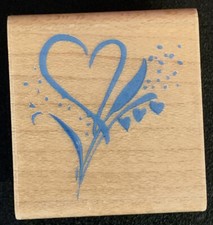 Hampton Art Floral Heart Rubber Stamp