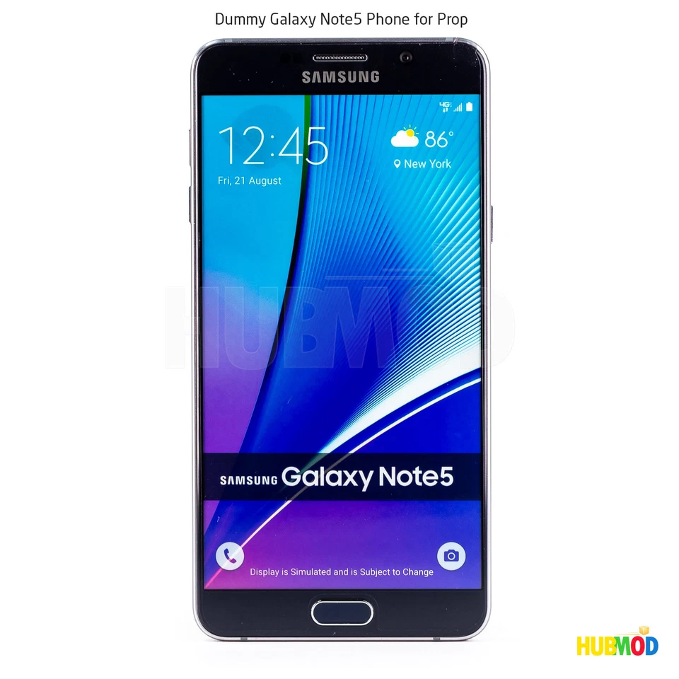 Juguete de utilería de pantalla de teléfono celular ficticio Samsung Galaxy NOTE 5 1:1 negro no funciona Foto 3 de 4