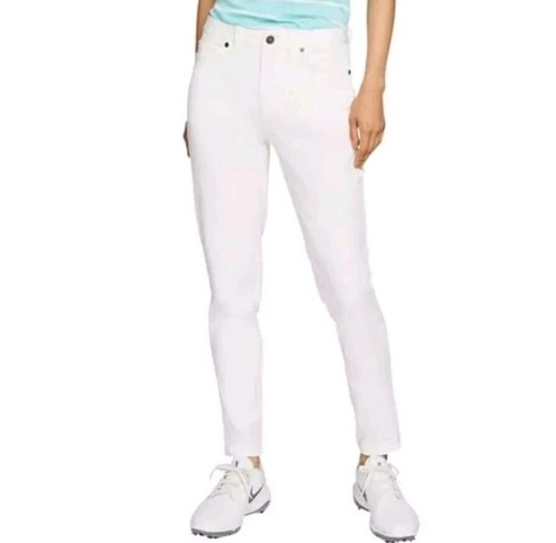 Nike Golf Women's Dri-Fit Slim Fit Stretch White Jeans Pants Size UK 4 US 6 - 第 1/16 張圖片