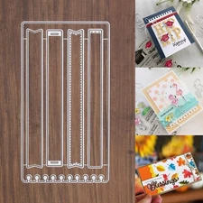 Mini Slimline Notebook Paper Background w Banners/Tags Cutting & Embossing Dies