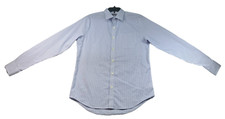 Van Heusen Casual button Down Shirt Mens Size 14 Blue Plaid Long Sleeve