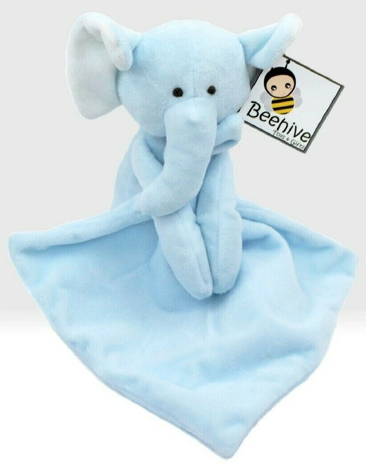 New Baby Gift, Newborn Baby Blue Elephant Comforter Blanket, Soft Toy Soother