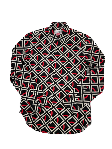 Maison Margiela Black and Red Patterned Shirt Size EU 41