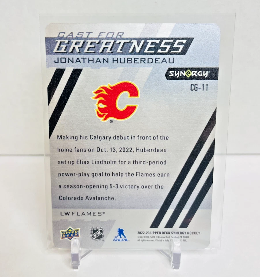 2022-23 UD Synergy Jonathan Huberdeau CAST FOR GREATNESS #CG-11 METAL CARD - Image 2 of 2