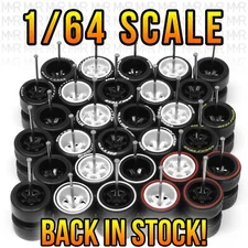 1/64 TE37 DEEP DISH Real Rider Wheels Rims Rubber Tires Set Custom for Hot