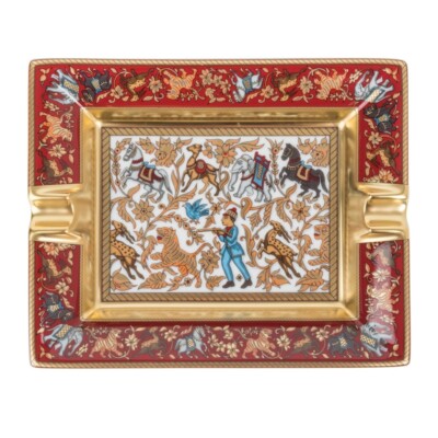 Hermes Chasse En Inde Ashtray Porcelain Change Tray New with Box