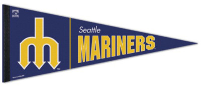 SEATTLE MARINERS Retro 1970s Trident-M Style Premium Felt Collector's PENNANT