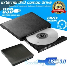 External USB 3.0 DVD CD Writer Drive Burner Reader Player For Laptop PC HP