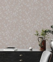 Vliestapete Blattmuster Struktur Floral Aquarell Braun Grau 38962-6 (4,06€/1Qm)