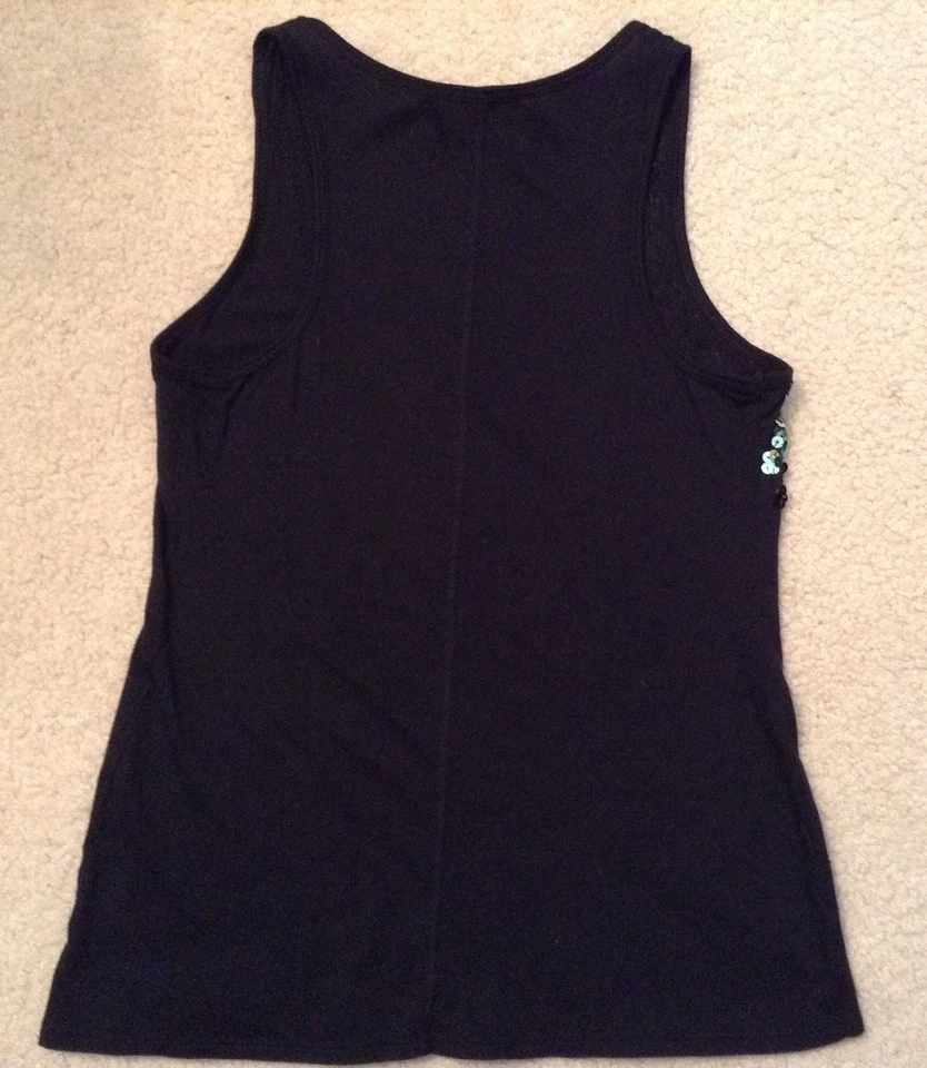 Б/у в отличном состоянии! Женский Express Dream вес хлопок черный с блестками Топ Sz XS - Изображение 2 из 3