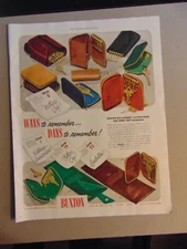 1949 BUXTON Wallets Key Holders vintage print ad
