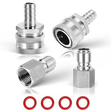 Stainless Steel Quick Disconnect Set 1/2 NPT Female 1/2 Barbed Homebrew Kit