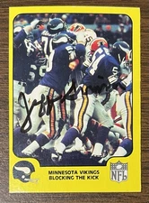 JEFF SIEMON AUTOGRAPHED 1978 FLEER TEAM ACTION FOOTBALL CARD EX/MT # 30 VIKINGS