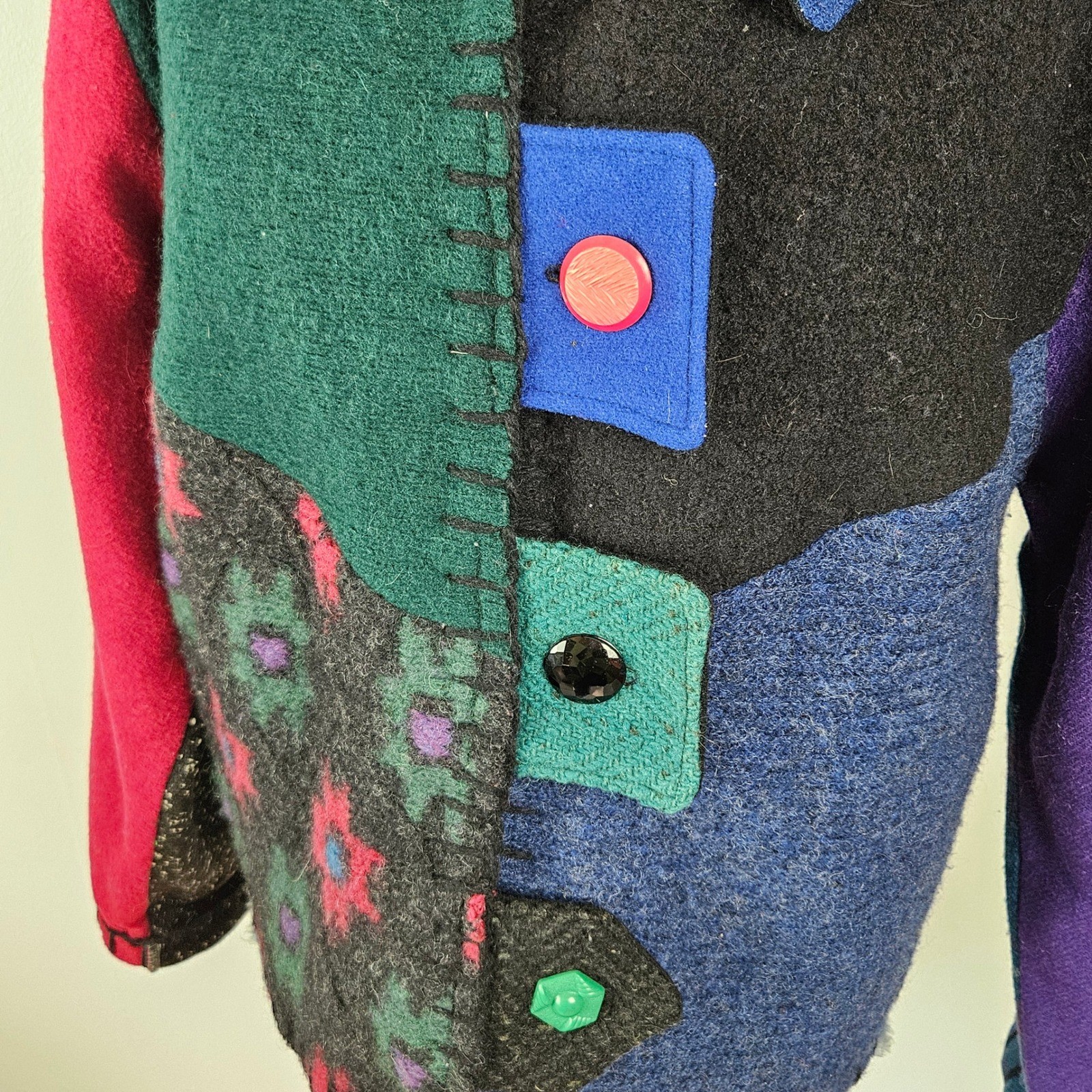 OOAK BaabaaZuzu Patchwork Upcycled Wool Regular J… - image 2