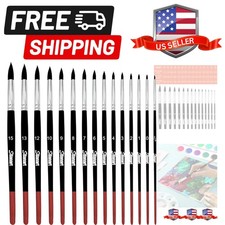 Watercolor Paint Brushes,15 PCS Professional Round Paint Brushes, Different S...