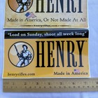 (2) Henry Rifle Stickers, Load On Sunday, Shoot All Week Long, Made In America — photo 1