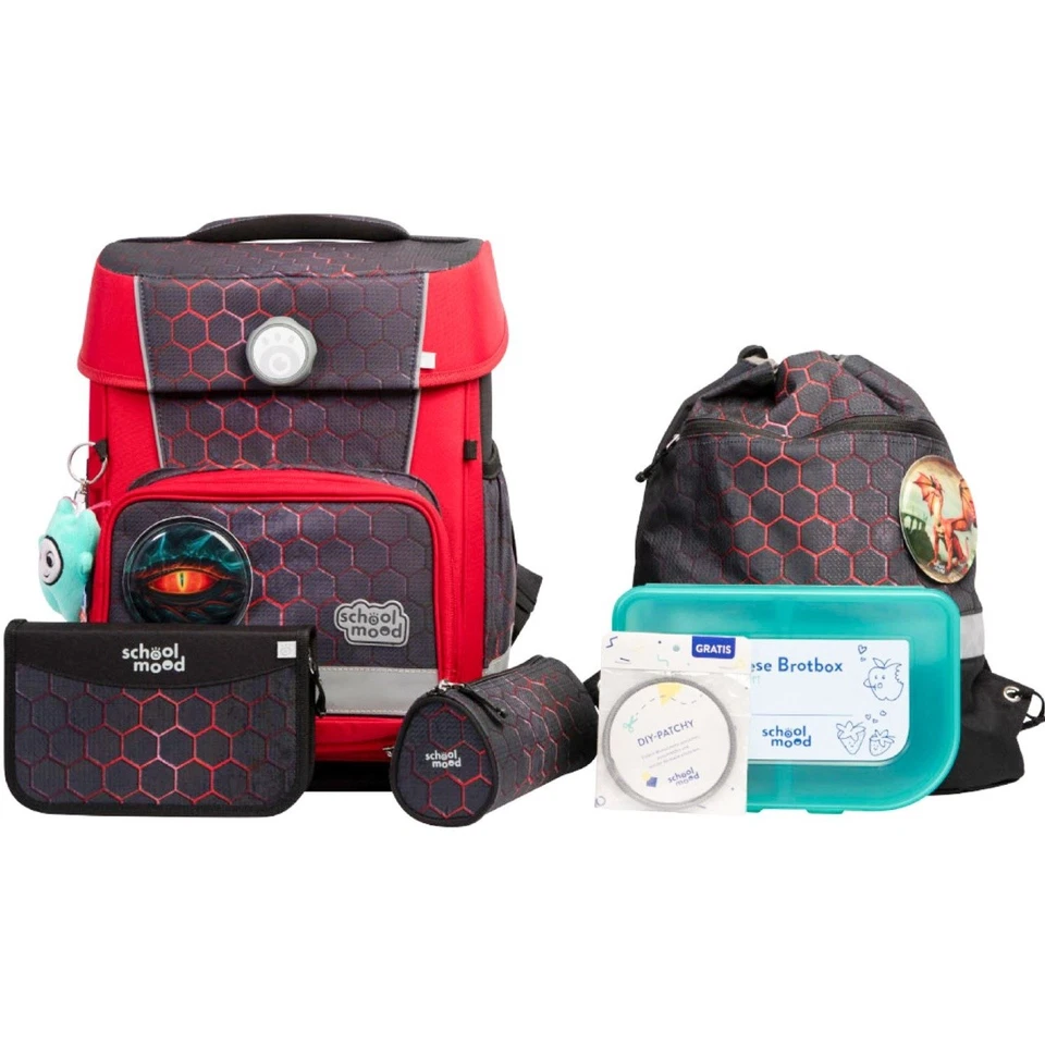 SCHOOL MOOD CHAMPION PRO SCHULRANZEN SET MIKA DRACHE NEU