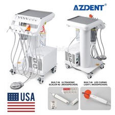 Dental Portable Mobile Delivery Unit System Air Compressor Suction Cart 4 Holes