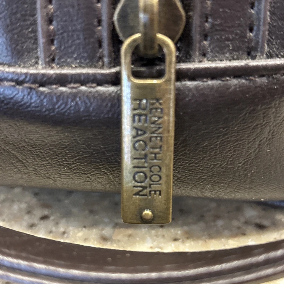 Bolso organizador de viaje Kenneth Cole Reaction marrón imitación cuero aseo aseo aseo Foto 4 de 4
