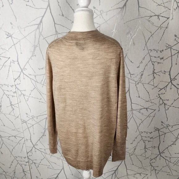 Suéter Badgley Mischka Beige 100% Lana Merino Cuello Imitado | Para Mujer XL Foto 3 de 4