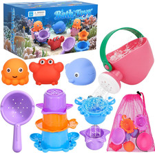 9 PCS Baby Bath Toys for Kids Ages 1-3, Mold Free Toddler Bath Toys for 2-4 with
