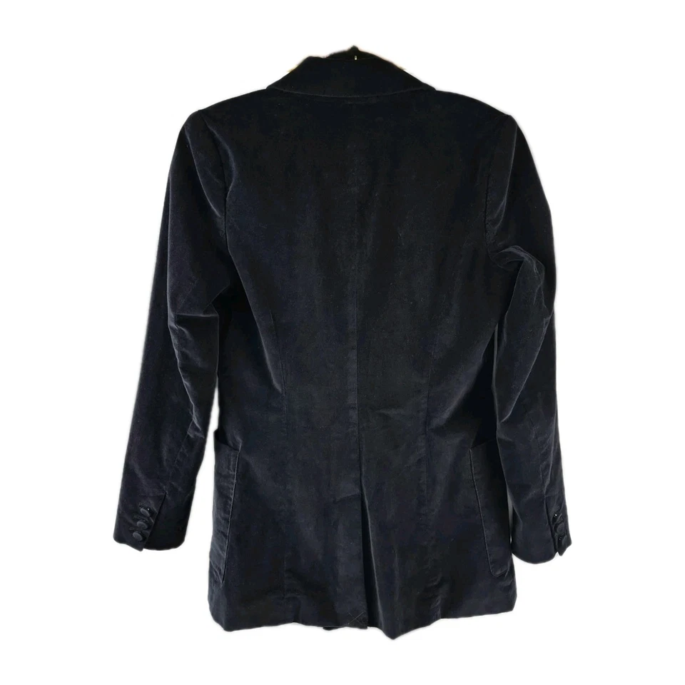Chaqueta Blazer Halógena Mujer Un Botón Mediana Terciopelo Negro  Foto 3 de 4
