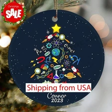 Personalized Science Christmas Tree Ornament 2025, Christmas Science Teacher.