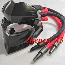 Overwatch OW Genji Helmet FRP 1:1 Wearable Mask Dreadlock Halloween Cosplay Prop