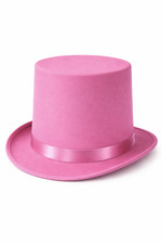 Adult's Pink Felt Top Hat Costume Accessory
