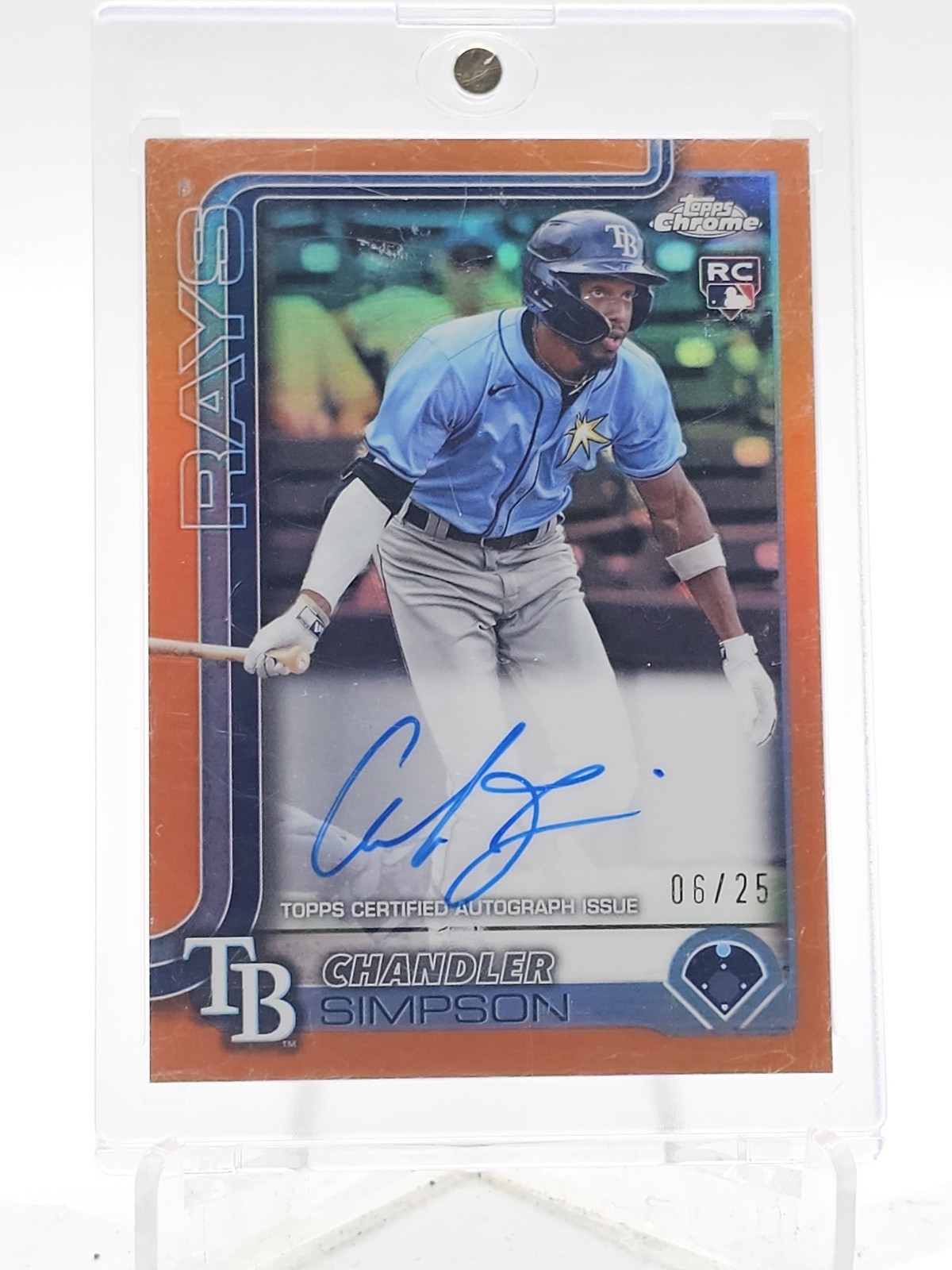 CHANDLER SIMPSON 2025 TOPPS CHROME ORANGE ROOKIE AUTO /25 #RA-CSI Q3478