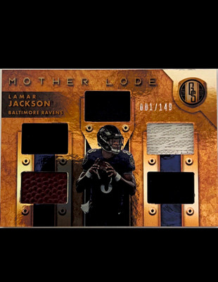 2019 Panini Gold Standard Lamar Jackson Mother Lode 5 Patch 001/149 First Print