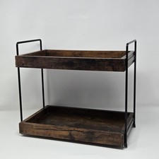 Countertop Coffee Station Organizer, 2 Tier Wooden Shelf for Coffee Bar Acces...