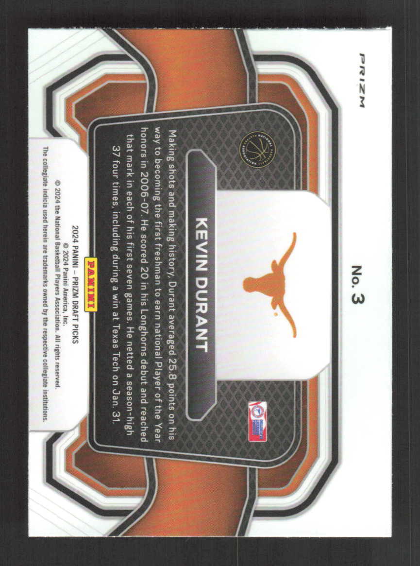 Kevin Durant 2024 Panini Prizm Draft Picks Campus Legends Silver