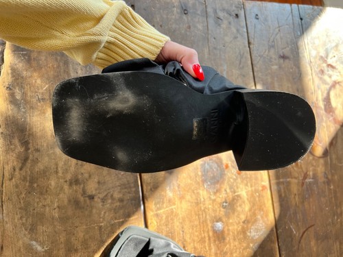 Ganni Ruched Black Satin Heel Size 38 - Picture 3 of 5