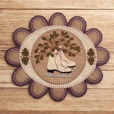 Pre-Washed Wool Blend Felt Penny Rug Kit - Mistletoe Memories - Candle Mat Kit